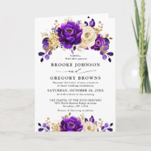 Royal Lila Violet Gold Floral Botanische Hochzeit