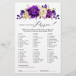 Royal Lila Violet Gold Floral Brautparty Game