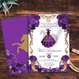 Royal Lila Western Charro Vestidos Quinceanera Einladung