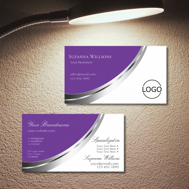 Royal Lila White mit Silver Decoder und Logo Visitenkarte (Von Creator hochgeladen)
