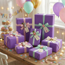 Royal Lila Wrapping Paper Bold Solid Color Gift