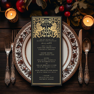 Royal Lion Médiéval Mariage Flat Menu