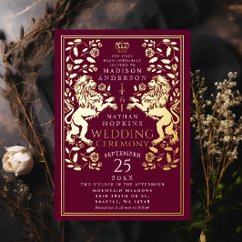 Royal Lion Mittelalterliche Hochzeit Folieneinladung