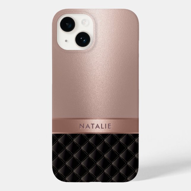 Royal Luxury Rose Gold Individuelle Name Case-Mate iPhone 14 Hülle (Rückseite)