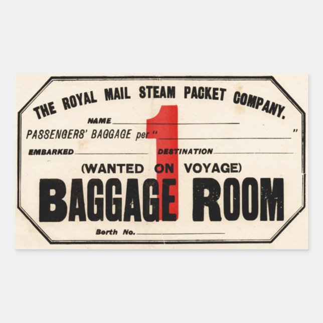 Royal Mail Steam Packet Co Rechteckiger Aufkleber (Vorderseite)