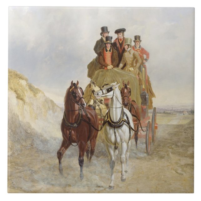 Royal Mail trainieren auf der Straße, 1841 (Öl auf Fliese (Vorderseite)
