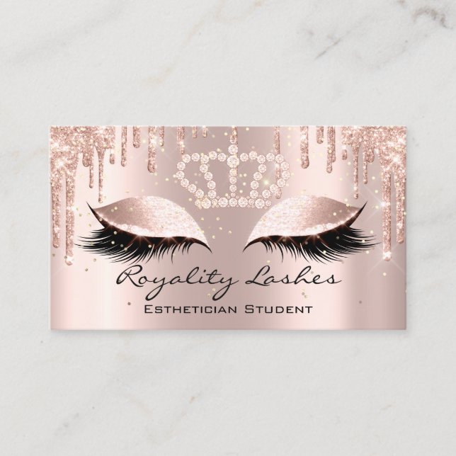 Royal Makeup Artist Lashes Glitzer Tropfen Princes Visitenkarte (Vorderseite)