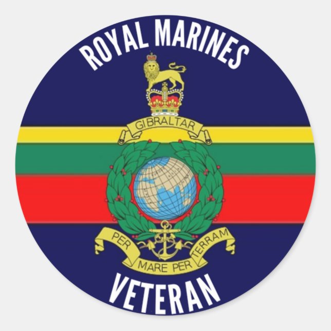 Royal Marines Veteran Circle Sticker (Vorderseite)