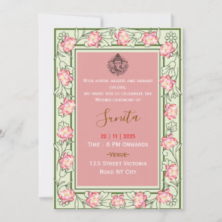 Royal Mehendi Ceremony Invitation  Einladung