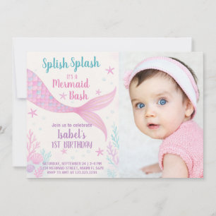 Royal Mermaid Princess Birthday Einladung