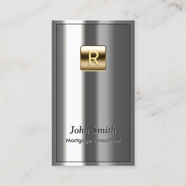 Royal Metallic Mortgage Agent Business Card Visitenkarte (Vorderseite)