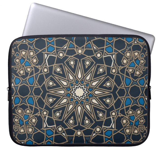 Royal Midnight & Gold Geometric Mosaic Laptopschutzhülle (Vorderseite)