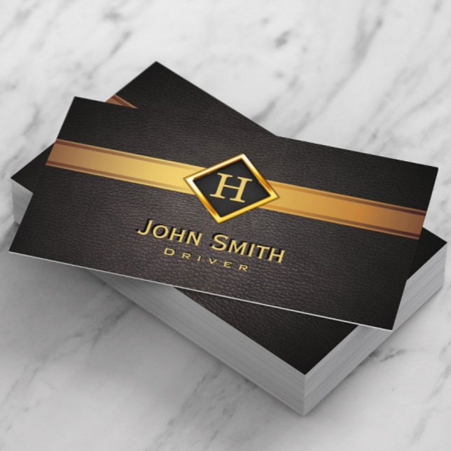 Royal Monogram Gold Label Driver Business Card Visitenkarte (Von Creator hochgeladen)