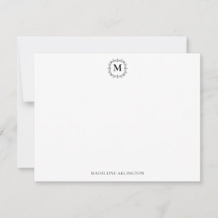 Royal Monogram Wappen Classic Black Personalisiert Mitteilungskarte