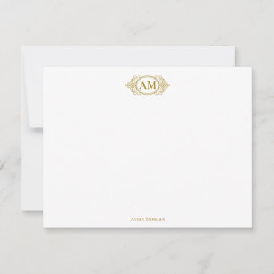 Royal Monogram Wappen Luxury Gold Personalisiert Mitteilungskarte