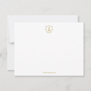 Royal Monogram Wappen Luxury Gold Personalisiert Mitteilungskarte