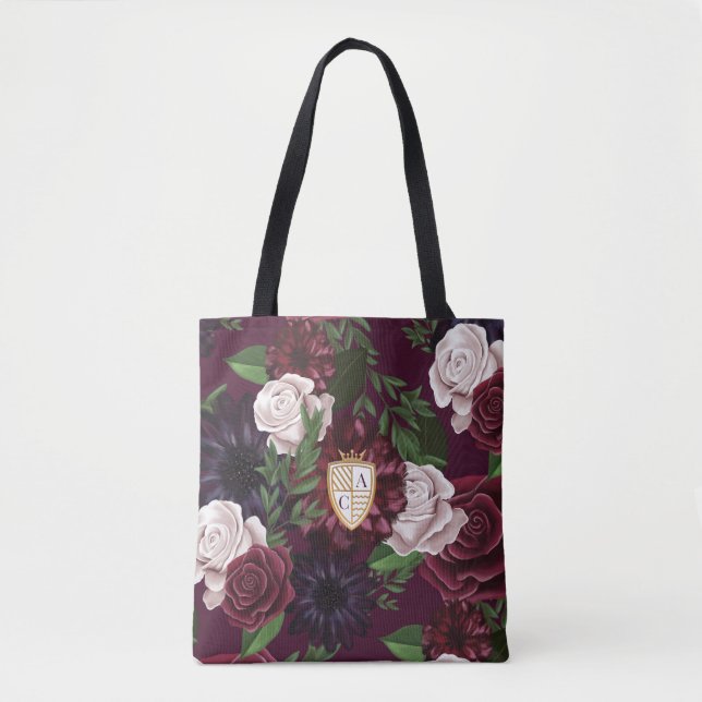 Royal Muse Medieval Fantasy Wappen & Floral Weddin Tasche (Vorderseite)