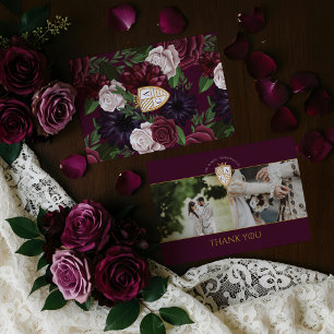 Royal Muse Mittelalterliche Fantasy Shield Blumenh Dankeskarte