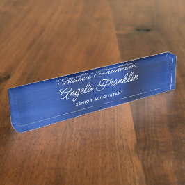 Royal Navy Blue Imitats Metallic Foil Namensplakette