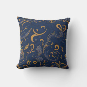 Royal Navy Orange Paisley, einfach Kissen