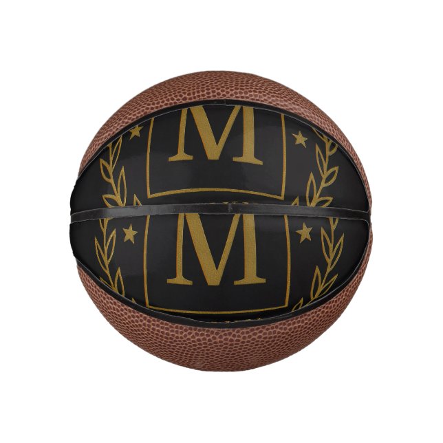 "Royal NMKY Emblem – Monogram M Crest Design" Mini Basketball (Vorderseite)