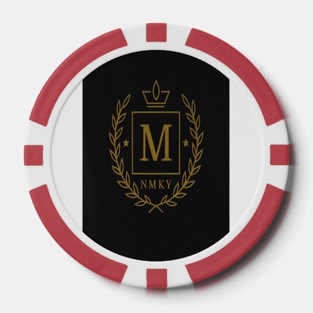 "Royal NMKY Emblem – Monogram M Crest Design" Pokerchips (Vorderseite)
