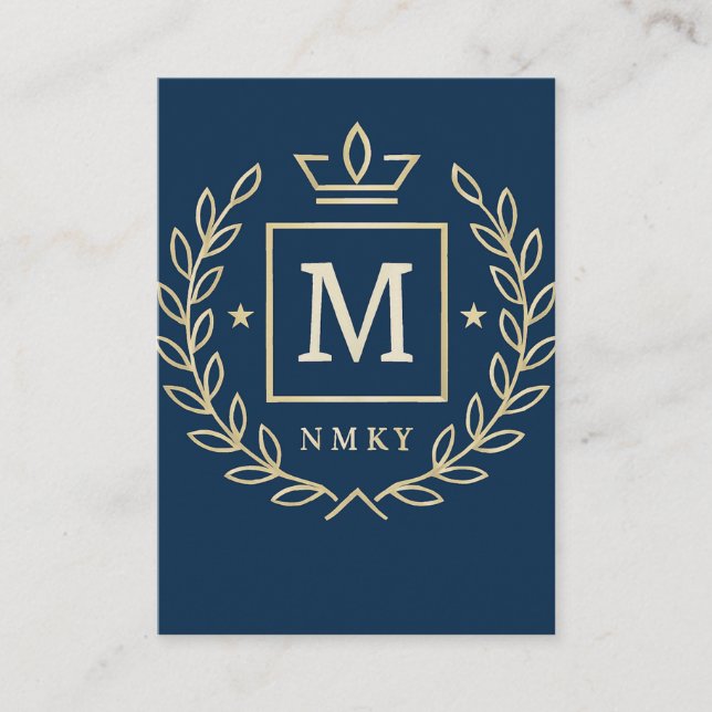 "Royal NMKY Emblem – Monogram M Crest Design" Visitenkarte (Vorderseite)