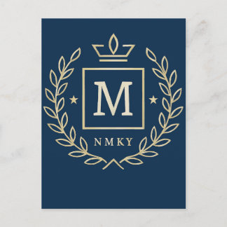 "Royal NMKY-Emblem – Monogramm-M-Wappen-Design" Postkarte