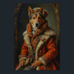 Royal Norwegian Lundehund Portrait Poster<br><div class="desc">A striking royal portrait featuring the Norwegian Lundehund portrayed as a noble Nordic explorer. Inspired by classical renaissance paintings,  the design highlights the breed’s unique character and adventurous spirit with elegant explorer attire and regal details.</div>