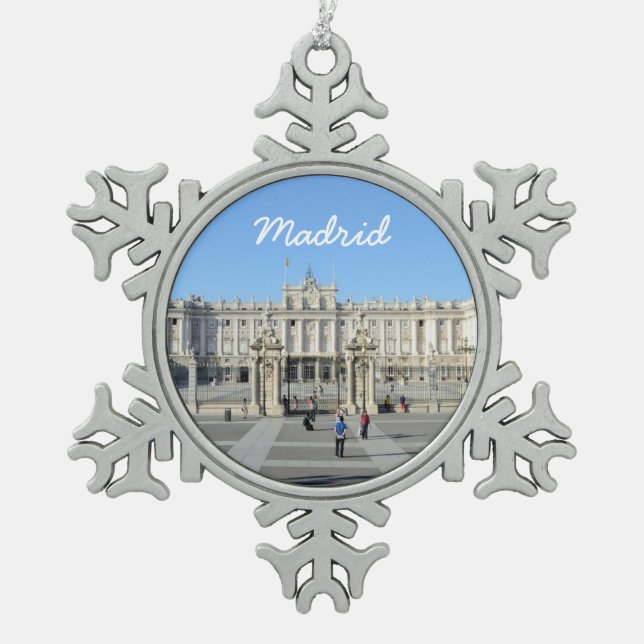 Royal Palace, Madrid Schneeflocken Zinn-Ornament (Vorderseite)