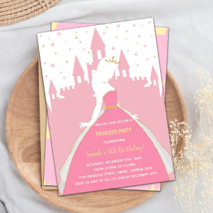 Royal Party Card for Girls Einladung
