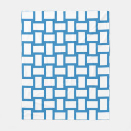 Royal Pastel Blue & White Weave Design Fleecedecke