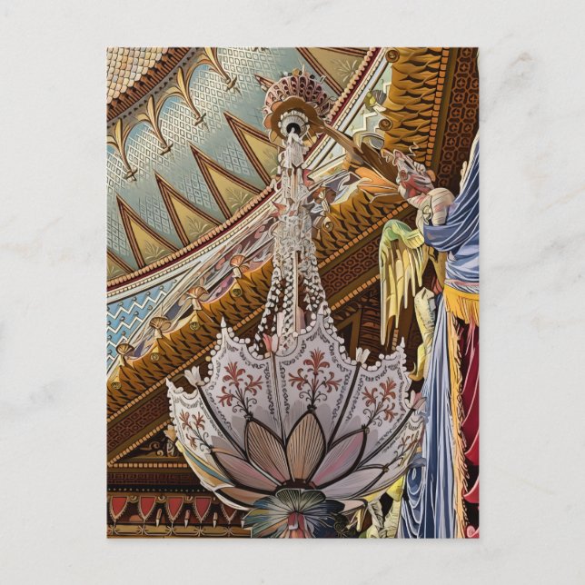 Royal Pavilion Decke & Kronleuchter Print Postkarte (Vorderseite)