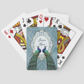Royal Peacock (blau) Personalisierte Spielkarten