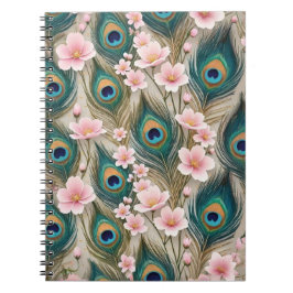 Royal Peacock feather Notebook Notizblock