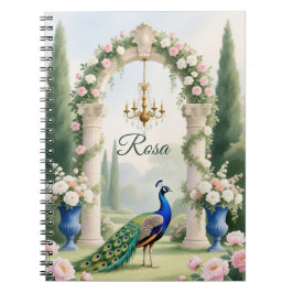 "Royal Peacock Garden"Personalized Spiral Notebook Notizblock