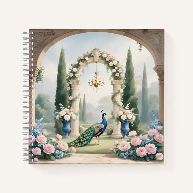 Royal Peacock Garden"Personalized SSpiral Notebook Notizbuch (Vorderseite)