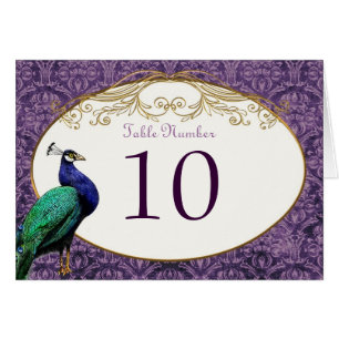 Royal Peacock (Lila Tischnummer Card)