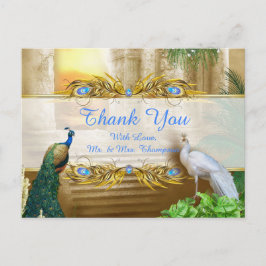 Royal Peacock Temple Dreams Danke Ankündigungspostkarte