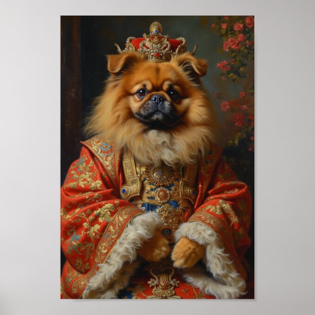 Royal Pekingese Portrait Poster (Vorne)