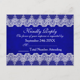 Royal Personalisiert UAWG Blue Cobalt Lace Postkar Einladungspostkarte