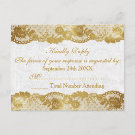 Royal Personalisiert UAWG Golden White Lace Postka Einladungspostkarte
