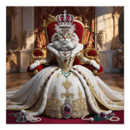 Royal Pet Queen Portrait - Luxuriöse digitale Kuns Fotodruck