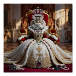 Royal Pet Queen Portrait - Luxuriöse digitale Kuns Poster