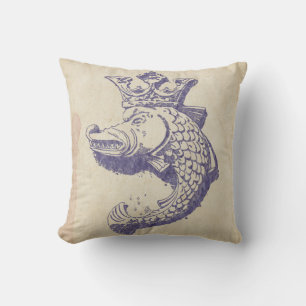 Royal Pike Vintage-Illustration Kissen