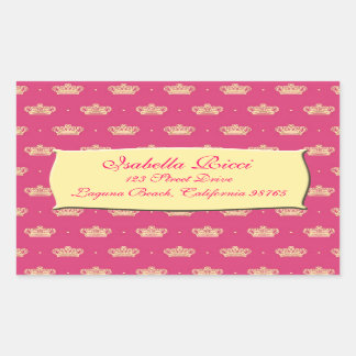 Royal Pink Crown Rechteckiger Aufkleber