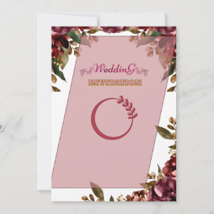Royal Pink Floral Art Hochzeit Einladung
