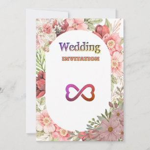 Royal Pink Floral Art Hochzeit Einladung