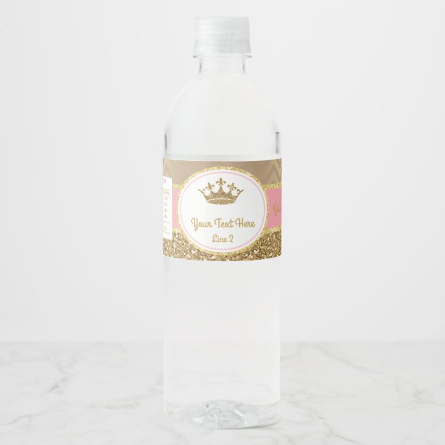 Royal Pink Gold Étiquette de bouteille d'eau de la (Devant)