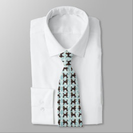 Royal Plaid Poodles with Blue Background Tie Krawatte